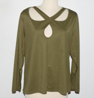 Olive Criss-cross Top